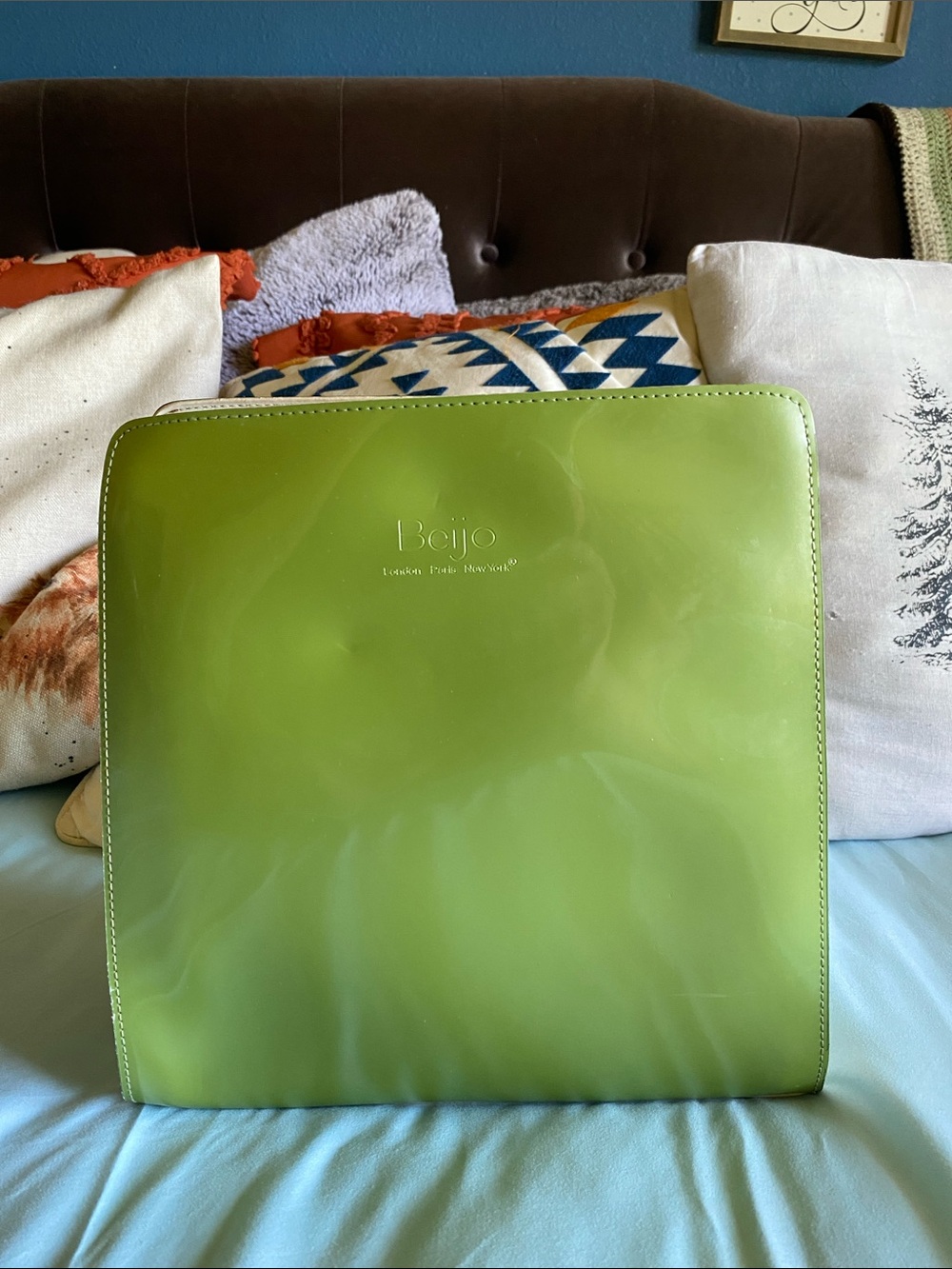 Beijo Lime Green Square Backpack